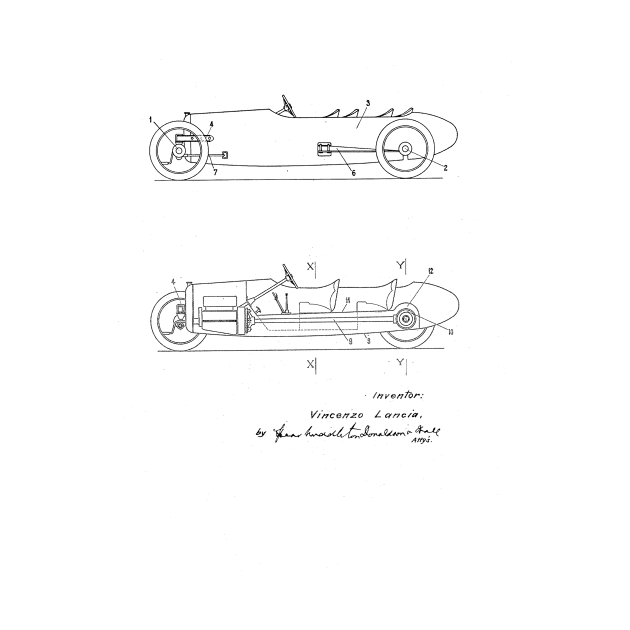 Motor Car Vintage Patent Drawing by TheYoungDesigns