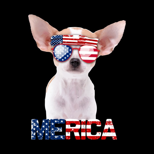 Merica Chihuahua Dog American Flag 4Th Of July by jrgenbode