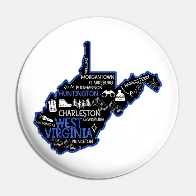 Huntington West Virginia Map Lewisburg Morgantown Pin by BoogieCreates