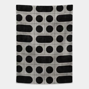 Mid-Century Modern Pattern No.15 - Black and Grey Concrete Tapestry