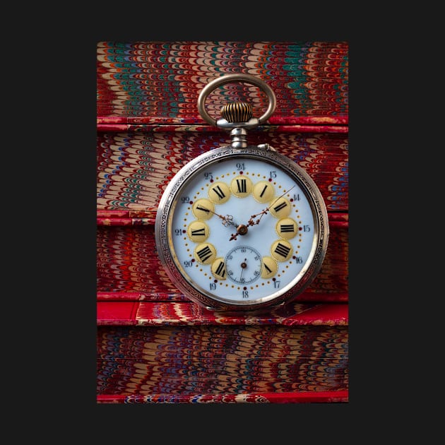 Beautiful Pocket Watch On Old Italian Books by photogarry