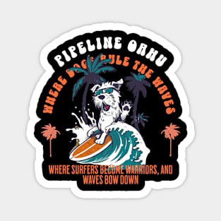 Pipeline Hawaii dog surf 8209 Magnet