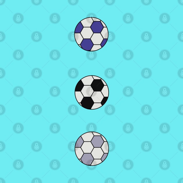 Drawing of three soccer balls in different colors by DiegoCarvalho