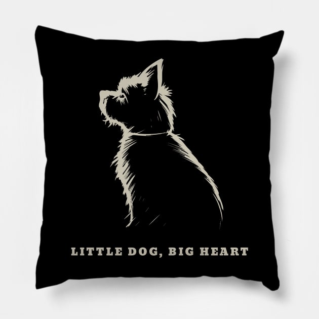 Little Dog, Big Heart: A Bundle of Love Pillow by VectorAD