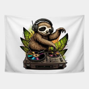 Cute Sloth DJ Tapestry