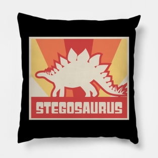 Vintage Dinosaur Stegosaurus Graphic Pillow