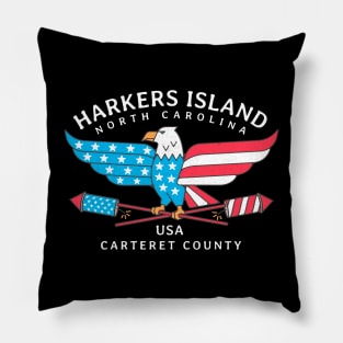 Harkers Island, NC Summer Patriotic Pride Fourth of July Pillow