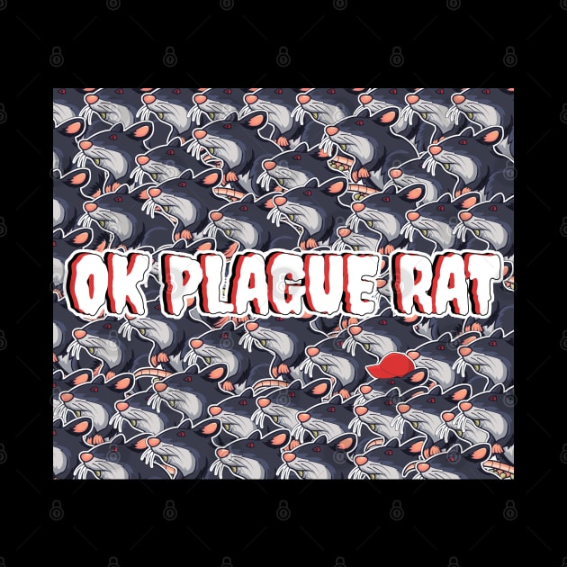 OK Plague Rat One Red Hat Crowd Design Print Square by aaallsmiles