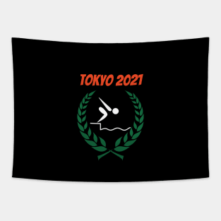 Swimming Tokyo 2021 Olympics Tapestry