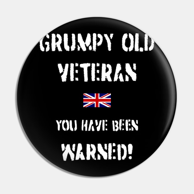 Grumpy Old Veteran (GB) Pin by BearCaveDesigns