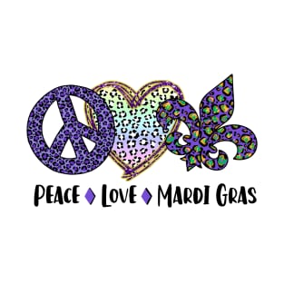 Peace Love Mardi Gras Gift T-Shirt