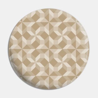 Taupe Hopscotch Patchwork Pattern Print Pin