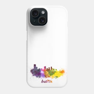 Austin skyline in watercolor Phone Case