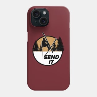 Send it skiing ski jump mountains 80's sports Phone Case