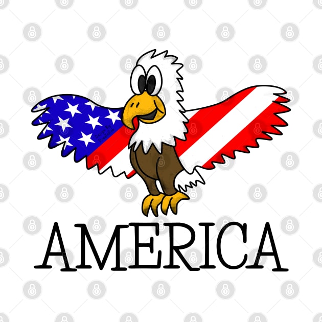 Eagle US Flag America Independence Day 4th July by doodlerob