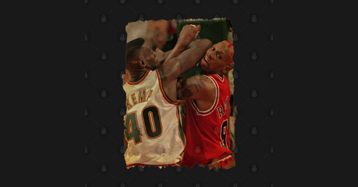 Shawn Kemp vs Dennis Rodman Vintage Basketball Player TShirt