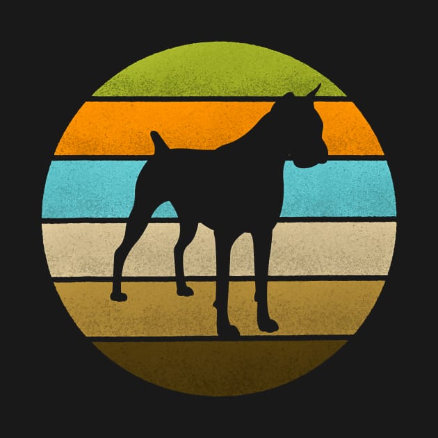 Boxer Dog Retro Vintage 70S Silhouette by IainDodes