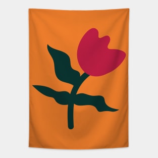 Vibrant Tulip Flower Illustration Tapestry