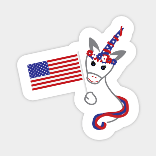 4th of July Unicorn and Usa flag Magnet