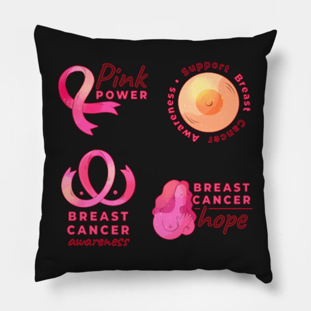 In October We Wear Pink Breast Cancer Awareness Survivor Pillow by Goods-by-Jojo