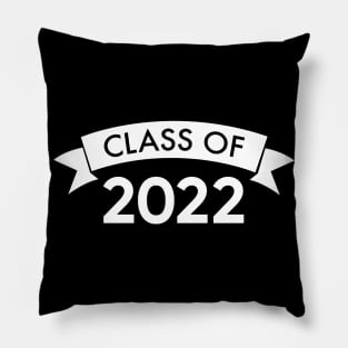 Class Of 2022. Simple Typography Black Graduation 2022 Design with Banner. Pillow