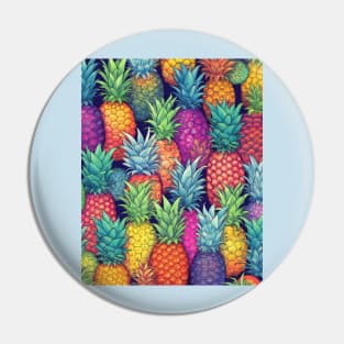Vibrant Bright Pineapples Pin