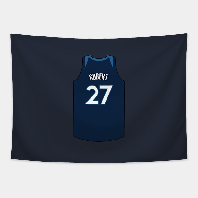 Rudy Gobert Minnesota Jersey Qiangy Tapestry by qiangdade