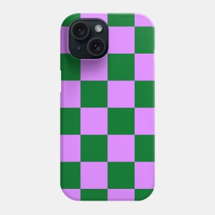 Checked pattern - purple and green checks Phone Case