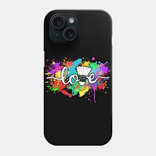 Badminton Love Colourful Typography Sport Phone Case