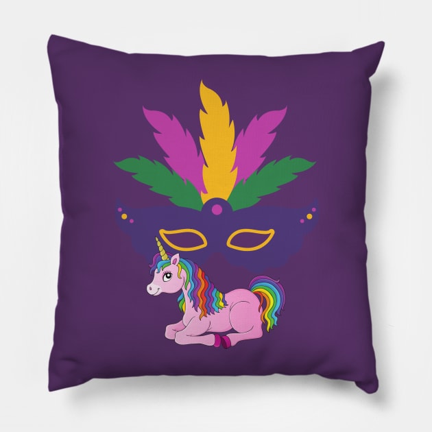 Mardi Gras Unicorn Svg, Kids Mardi Gras Svg, Unicorn Face Svg, Fat Tuesday Svg, Girl Mardi Gras Shirt Svg Files for Cricut & Silhouette, Png  Bestseller Pillow by flooky