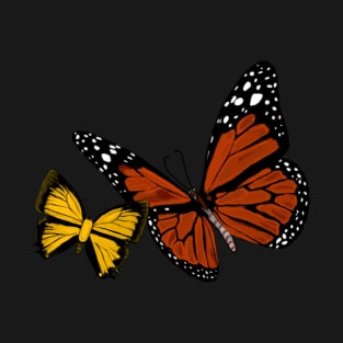 Orange and yellow butterfly design T-Shirt