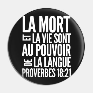 Proverbs 18-21 Power of The Tongue - French Pin