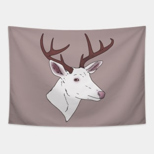 Albino Deer Head Tapestry