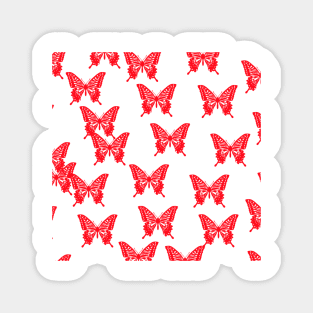 red butterfly abstract pattern design Magnet