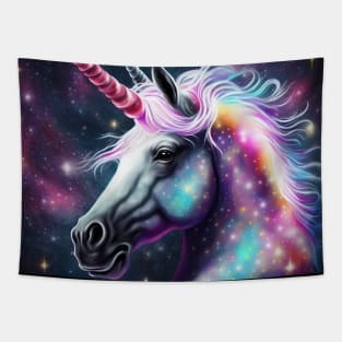 Cool Glittery Space Unicorn Tapestry