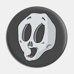 Cute Scared Skull Cartoon Pin