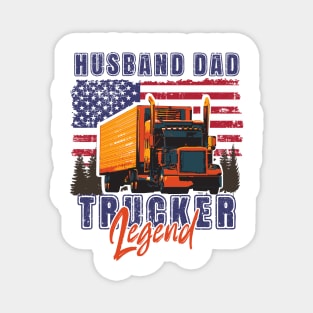 USA Big loads rig trucker vintage, Husband Dad Trucker Legend Magnet