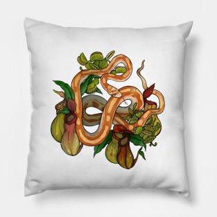 Corn Snake & Carnivorous Plants Pillow