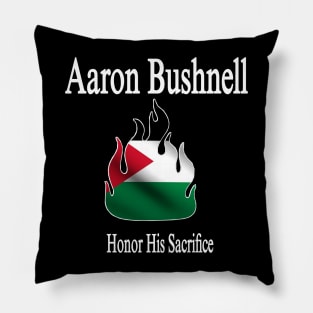 Aaron Bushnell 🔥 Honor His Sacrifice - Palestine Flag - Front Pillow