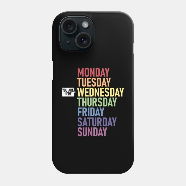 WEDNESDAY "You Are Here" Weekday Day of the Week Calendar Daily Phone Case by Decamega