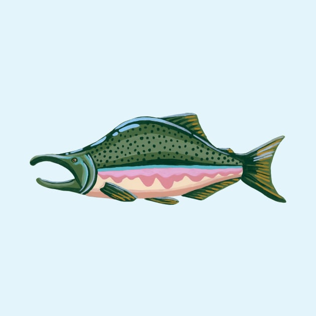 Pacific Salmon - Pink Salmon by paintedpansy