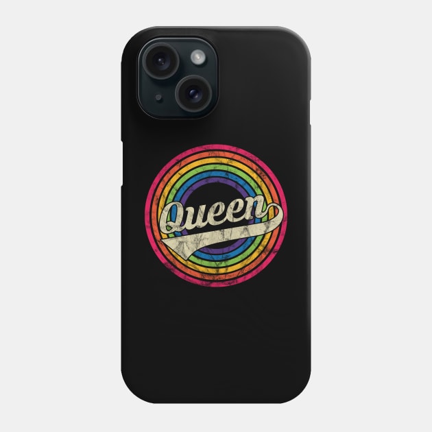 Queen - Retro Rainbow Faded-Style Phone Case by MaydenArt