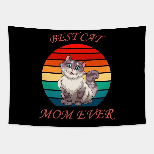 Vintage Best Cat Mom Ever Cat Mama Mother Gift for Women Tapestry by Trendy_Designs