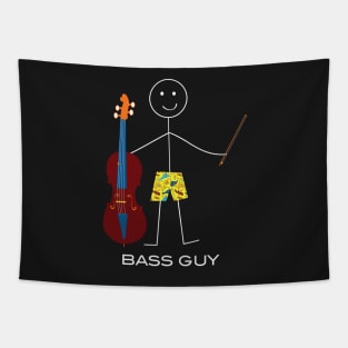 Funny Mens Double Bass Player Tapestry