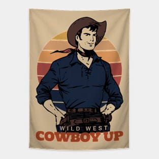 Wild West Vintage Cowboy Up Tapestry