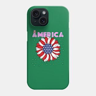 Rainbow American Flag Women Patriotic Shirt 4th of July Memorial Phone Case