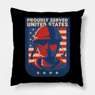 Proudly Served United States - Veteran Pillow