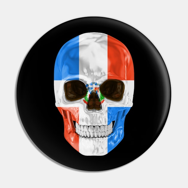 Dominican Republic Flag Skull - Gift for Dominican With Roots From Dominican Republic Pin by Country Flags