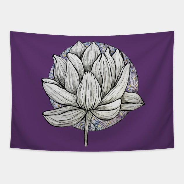 Lotus Flower Abstract VI Tapestry by amyliafaizalart