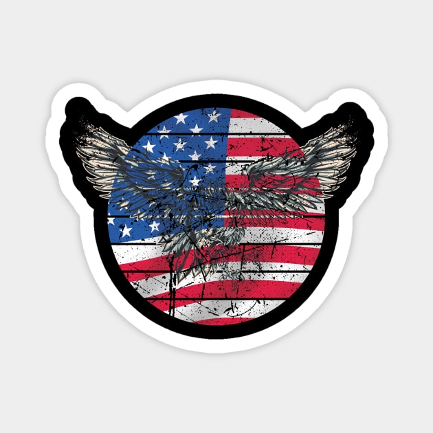 4th Of July Merica USA Flag Bald Eagle Patriotic Veteran flag Independence day Patriot Magnet by andreperez87